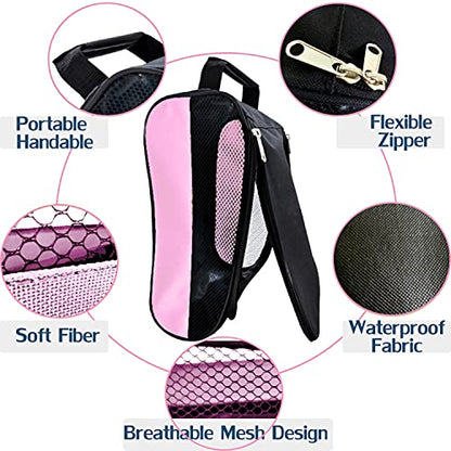Golf Shoe Bag, Golf Shoes Bags Men/Women Outdoor Zippered Carrier Bags with Ventilation Sport Shoes Bag Travel Shoe Bags (Light Pink) - color: Light Pink