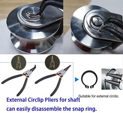 Pulley Wheel with 2 Bearing, Cable Pully Shoulder Pulley Block Heavy Duty for Washing Line/Rope Loading 880lb/400Kg - size: 107mm Snap