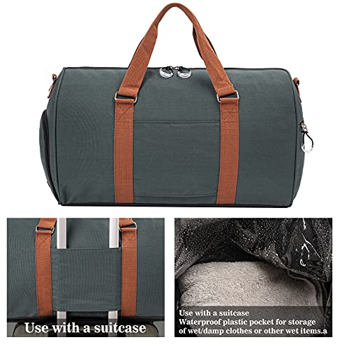 Sports Gym Bag with Shoe Compartment&Wet Pocket,Travel Duffel bag,Weekend Bag,Workout Bag Suitable for Men and Women - color: dark grey