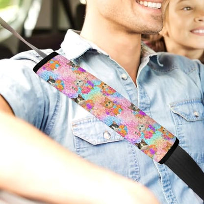 2 Pack Cat Lovers Kitten Cats Car Seat Belt Pad Soft Padded Harness Pads Strap for Child, Car Seats Pushchair Strollers High Chair Pushchair, Anti-Slip Pad - color: Pattern 3
