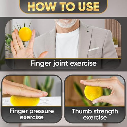 4 Pcs Squeeze Balls for Hand Therapy with 4 Resistance Levels | Set of 4 Hand Exercise Balls for Arthritis, Finger Workout, Thermoplastic Rubber, Portable, Pleasant to Touch & Lightweight