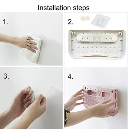 4 Pack Hanging Plastic Shoe Rack Wall Mount Creative Folding Organizer Camper Shoes Storage Shelf Adhesive Shoe Holder For Door