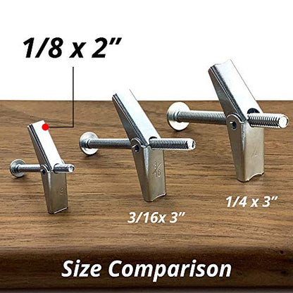 HASWARE Toggle Bolt Zinc Plated Steel and Wing Nut for Hanging Heavy Items on Drywall 1/8 x 2 (25 Pack) - size: 1/8 x 2" (25 Pack)