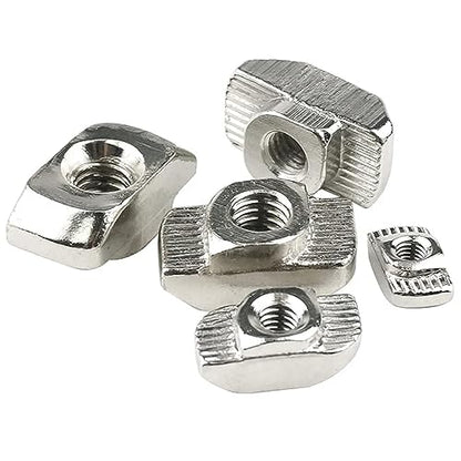 50 Pcs 3030 Series M4 T Nuts, T Slot Nut Hammer Head Fastener Nut, Nickel Plated Carbon Steel Nut for European Aluminum Profile,Drop in T Slot Nuts Assortment Kit(30-M4) - size: 30-M4(50 Pcs）