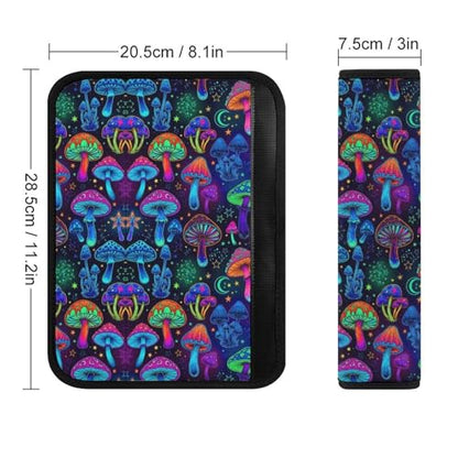 Universal Soft and Comfortable Car Seat Straps Shoulder Pads for Girls and Boys, Most Cars, 1 Pair Trippy Purple Mushrooms Harness Pads Strap Comfortable Driving - color: Pattern 1260