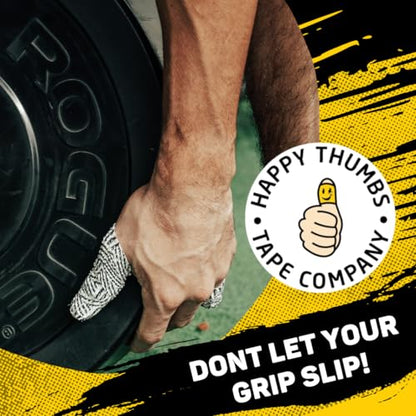Happy Thumbs Tape - Gym & Hook Grip Tape - Thumb & Finger Protection - for Cross Training, Weightlifting, Gymnastics & More - Stretchy Adhesive Athletic Weightlifting Tape - 24 ft Long 3 Pack - color: Fire