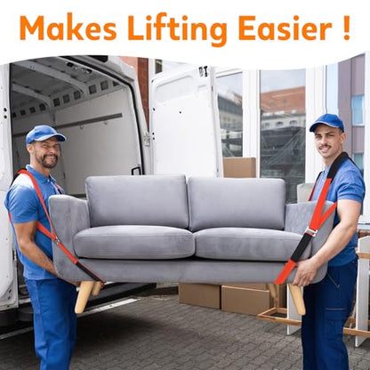 Moving Straps for Lifting Heavy Furniture: 2-Person Lifting & Moving System | High-density nylon, padded shoulders and adjustable buckles support up to 800 lb for appliances, mattresses and bulky items