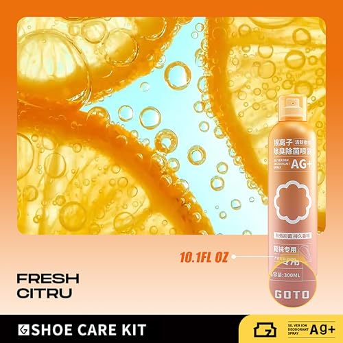 GOTO Shoe Deodorizer Spray 10Fl oz, Shoe Odor Elimination, Fit for Shoes, Sneakers, Boots, Suede and Nubuck (Citrus Scent)