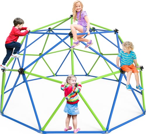 Climbing Dome Jungle Gym 10ft Outdoor Playset Kids Playground Equipment - color: Blue