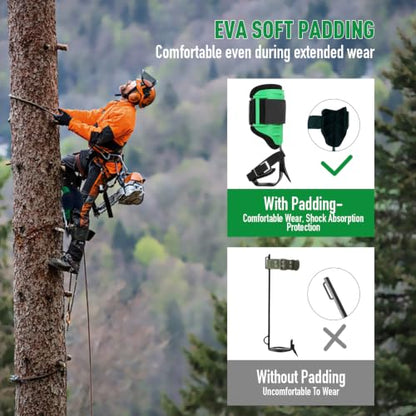 Tree Climbing Spikes Set,Tree Climbing Gear, 1 Pair Alloy Steel Climbing Spurs,350lbs Load Capacity, Arborist Equipment for Climbers, Fruit Picking and Lumberjack - color: Green Tree Climbing Spikes Set A