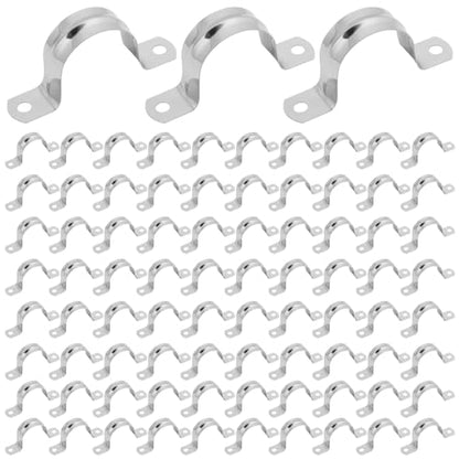 200 PCS 1-3/8 Inch Stainless Steel Rigid Pipe Strap, 1-3/8 Inch Conduit Clamps, U Bracket Mounting Clamps with Two Hole, U Tube Pipe Clamp for Chemical Industry, Commercial - size: 200 PCS 1-3/8 Inch