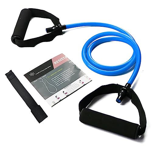 Resistance Bands with Handles, Exercise Bands with Handles, Door Anchor | Physical Therapy & Rehab, Home Workout Pilates Yoga, Non-Slip Handles, Portable Travel, TPE - color: blue-40lbs