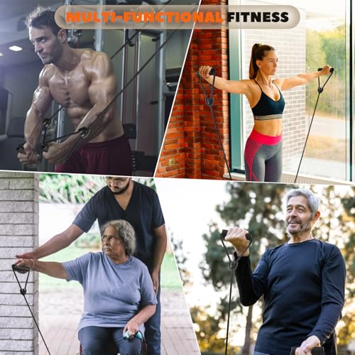 ONIPAX Stepper Resistance Bands with Handles, Strength Training Set | Includes connecting strap for double resistance; pair of handle bands for muscle toning; compact home gym exercise equipment