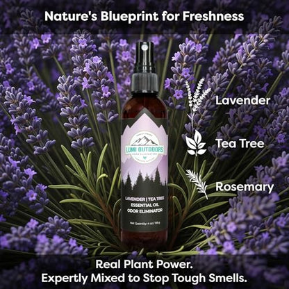 Lumi Outdoors Natural Shoe Deodorizer Spray 3 Pack Bundle - Lemon Eucalyptus, Citrus Tea Tree, Lavender Tea Tree - style: 3 Pack - Multiple Scents