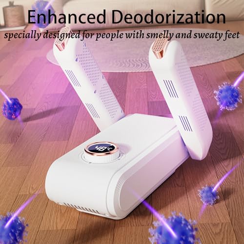 Boot Dryer for Work Boots，Shoe Dryer with Heat Blower， Shoe Dryers for Sneakers, Doubles as Glove, Helmet & Boxing Glove Dryer- Helps Reduce Odor(white)