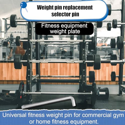 NQEUEPN Weight Stack Pin, 3/8 Inch Diameter 6 Inch Weight Loading Pin L Shaped Pin Tensile Weight Stack Extender Pin Weight Selector Pin Gym Pin Fitness Gym Equipment for Home Gym