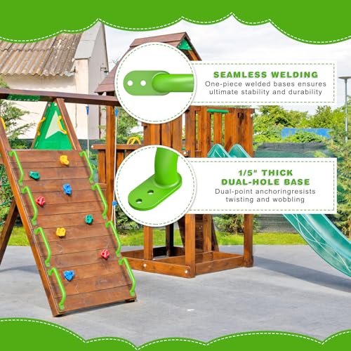 Dolibest 6 Pack 17-Inch Safety Handle, Heavy Duty Metal Safety Playground Handles, Indoor Monkey Bars, Playset Grab Handles for Kids Playhouse, Climbing Frame, Treehouse, Swing Set Accessories -Green - color: D:Green-17 Inch-6pcs