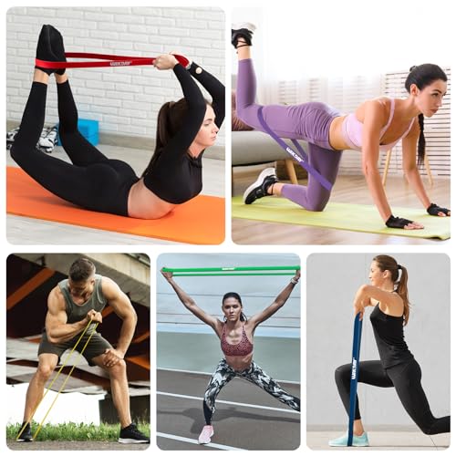 WIKDAY Resistance Bands for Working Out Exercise Loop Bands 10PCS Set Pull Up BandsWorkout Bands for Men Women Body Stretching, Crossfit Training, Home Workout, Physical Therapy, Booty Legs