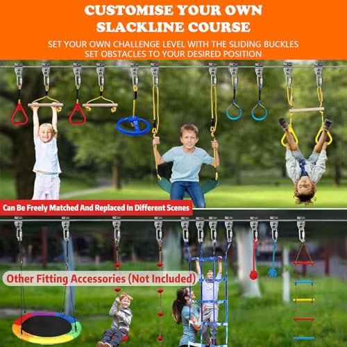 Ninja Warrior Obstacle Course Connectors Kit 8 Sets, Connector Buckle Accessories, 500LB Weatherproof Anti-Rust, Universal Fit for Steel Wire Rope, Backyard, Gym & DIY Obstacle Courses | 500LB Weatherproof Anti-Rust, Universal Fit for Steel Wire Rope, Bac