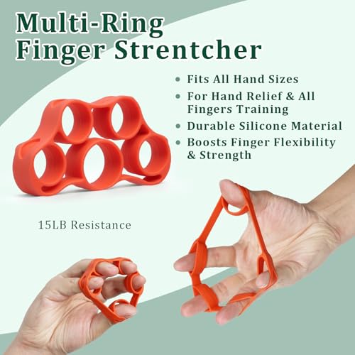 CYFIE Grip Strength Trainer Kit, Adjustable 10-132 lb, Hand Exerciser | Forearm Strengthener, Finger Stretcher, Stress Ball and Bag for Grip Recovery, Wrist Training, Rehab, Climbers and Musicians - color: Green