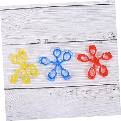 LIOOBO 3PCS Finger Strength Trainer Set Adjustable Resistance Finger Exerciser Hand Rehabilitation Tool for Guitar Players Rock Climbing and Strength Training (Yellow Red Blue)