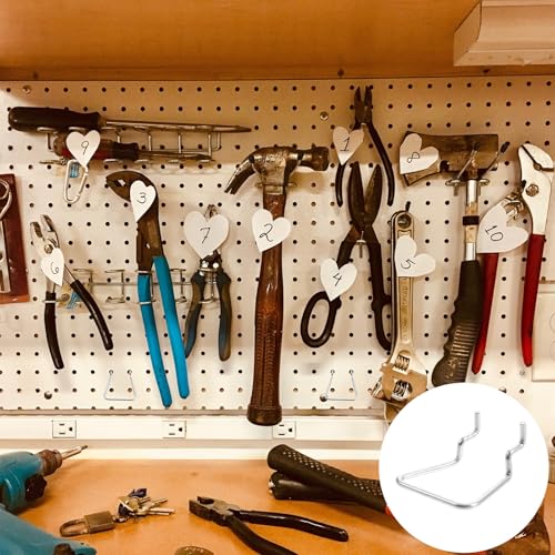 5Pcs Metal Pegboard Hooks Premium Iron Tool Organizer Pegboard Cup Holder for Garage Workshop Office Storage Accessories Rust-Resistant Tool Hanging Board