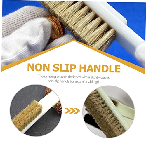 GARVALON 2pcs Natural Walnut Stone Cleaning Brush Sturdy for Outdoor Rock Climbing