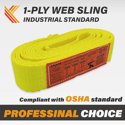 1-Ply Lifting Sling Straps 2”x 20ft - 3100lbs Vertical Capacity Heavy Duty Flat Eye Lift Sling, for Rigging Moving Towing Hoisting -2Pack - Kodiak Straps - color: 2 PACK, size: 2inch x 20ft
