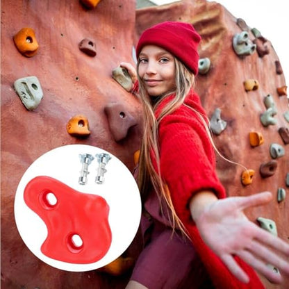 Climbing Hand Foot Holds Grip Kits 10pcs Climbing Holds Stones Plastic Large Climbing Rocks Outdoor Playground Set for Kids - color: Red