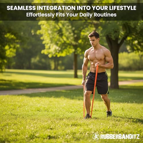 Rubberbanditz Pull Up Assist Resistance Bands Heavy Duty Loop Exercise Workout Bands for Powerlifting, Mobility, and Stretching - color: Orange