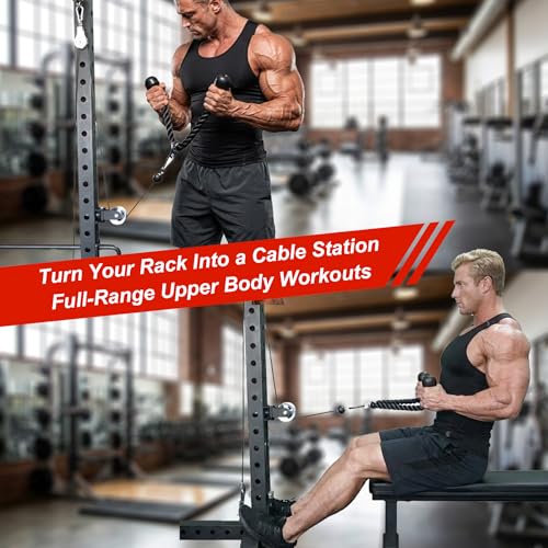 Aluminum Alloy Rotating Pulley Attachment for 3×3 Power Racks Heavy-Duty Cable Pulley with 180° Pivot Smooth CNC Machined Wheel Bolt-On Cable Station Upgrade for Home Gym - color: 1 pair
