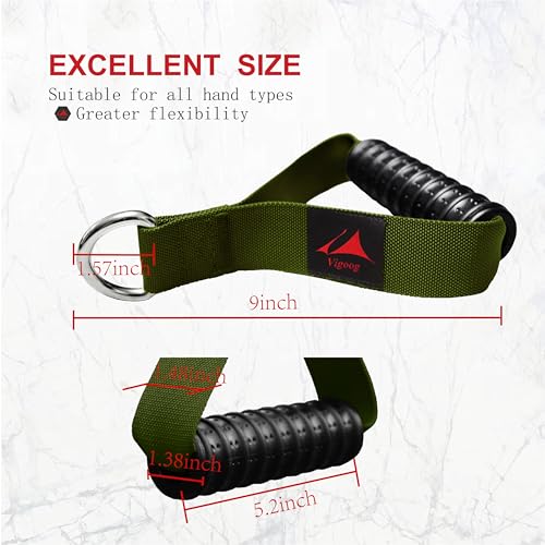 Heavy Duty Gym Workout Handles Attachment for Cable Machine,Resistance Band,Pulley System Home Exercise Equipment, Comfortable and Stronger Grip - color: Military Green