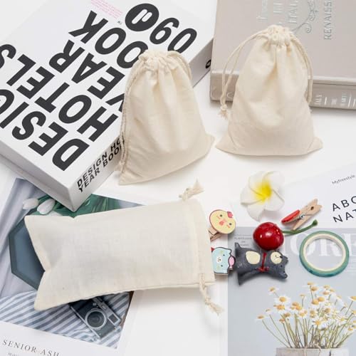 gobyhumm 20 Pcs Cotton Muslin Drawstring Sachet Pouch Bags（2.8 * 3.5"） | Pure Cotton Sachet Bags，Reusable Empty Gift Pouches for Party Home Supplies - color: 20 pcs,2.8*3.5"