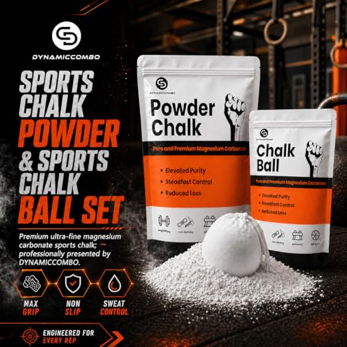 400g Chalk Ball + Refill Powder Set for Climbing & Gymnastics | Refillable 60g chalk ball with 340g refill chalk for sweaty hands, controlled release, climbing, bouldering and gymnastics.