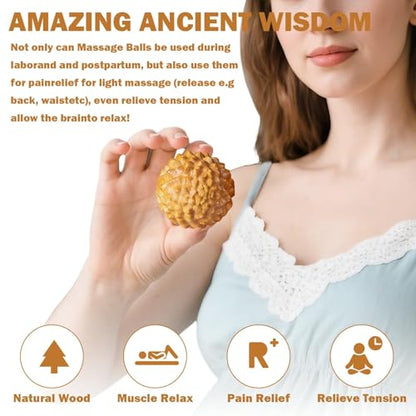 2 Pcs Acupressure Balls for Labor | Labor Comb for Pain, Acupressure Ball, Hand Massage Ball, Spiky Stress Relief, Natural Labor and Delivery Essentials