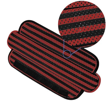 Ultra Thick & Breathable Universal Shoulder Pad Cushion for Bag - Long & Comfort - color: Black Red Black Stripes