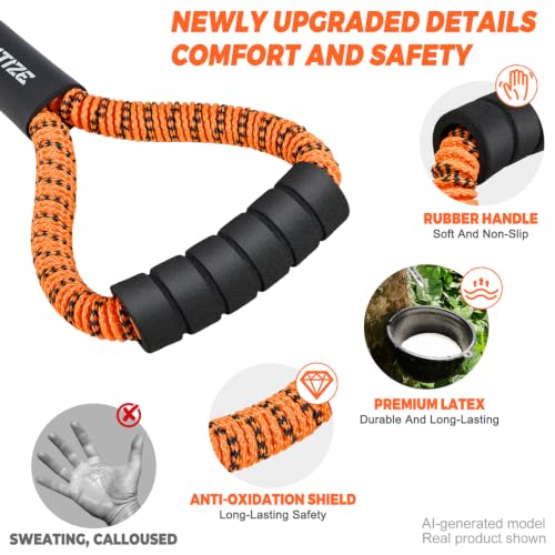 KUTIZE Figure 8 Resistance Bands for Women Men, Exercise Bands with Handles, 8 Shaped Resistance Bands for Back, Arm, Chest & Shoulder Workout, Home Gym Equipment for Yoga, Pilates, Physical Therapy - style: Orange