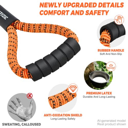 KUTIZE Figure 8 Resistance Bands for Women Men, Exercise Bands with Handles, 8 Shaped Resistance Bands for Back, Arm, Chest & Shoulder Workout, Home Gym Equipment for Yoga, Pilates, Physical Therapy - style: Orange