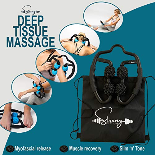 Foam Roller Deep Tissue Massager | Myofascial Massage Tools with Drawstring Gym Bag | Muscle Roller for Legs | Fit Roller Pro, High Density Foam Trigger Point Leg Circulation Massager - color: Pink
