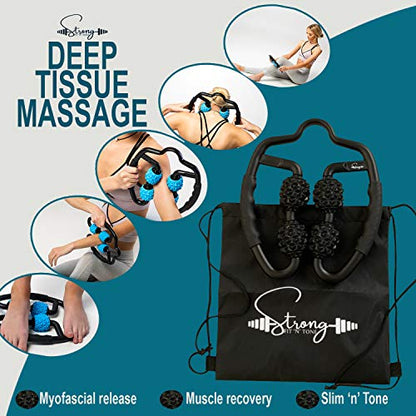 Foam Roller Deep Tissue Massager | Myofascial Massage Tools with Drawstring Gym Bag | Muscle Roller for Legs | Fit Roller Pro, High Density Foam Trigger Point Leg Circulation Massager - color: Pink
