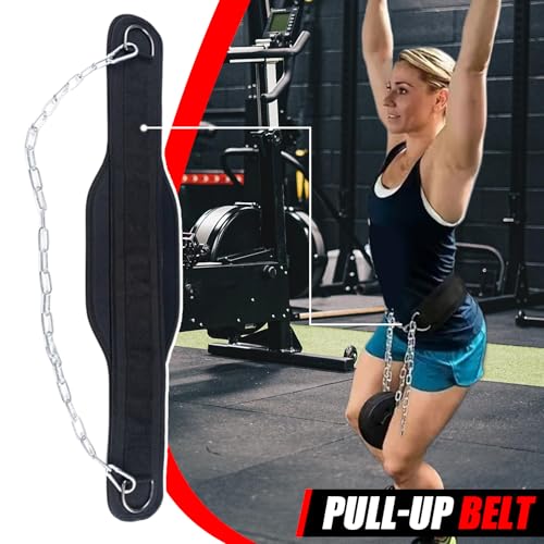 Dip Belt - Weighted Lifting Belt with Steel Chain, Heavy-Duty Strength Training, Durable Gym Accessory | Pull-Up powerliftings Bodybuilding for Home Workout Fitness