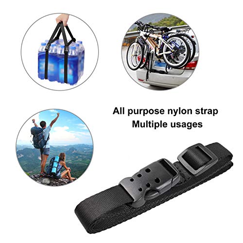 Ayaport Utility Straps with Buckle 40" Quick-Release Adjustable Nylon Straps Black 4 Pack - size: 0.75"x40"