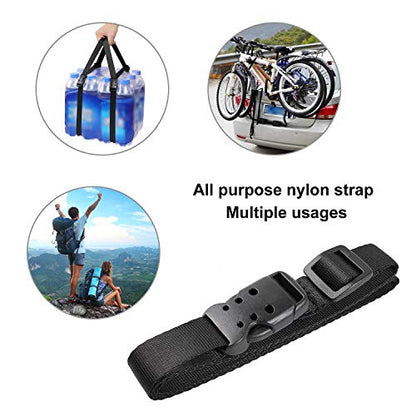 Ayaport Utility Straps with Buckle 40" Quick-Release Adjustable Nylon Straps Black 4 Pack - size: 0.75"x40"