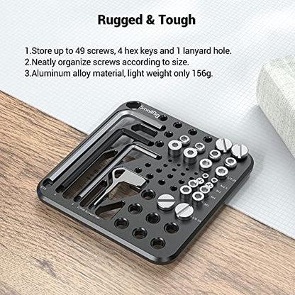 SMALLRIG 20Pcs Screws Hex Key Plate,1/4"-20, 3/8"-16, M2.5, M3, M4, M5 | Include 1/4"-20, 3/8"-16, M2.5, M3, M4, M5,hex keys