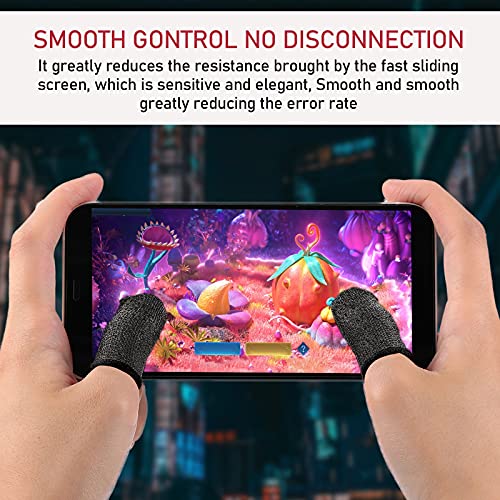 Geyoga 40 Pieces Gaming Finger Sleeve for Thumb Sleeves Mobile Gaming Finger Protector(Black) - color: Black