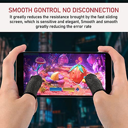 Geyoga 40 Pieces Gaming Finger Sleeve for Thumb Sleeves Mobile Gaming Finger Protector(Black) - color: Black