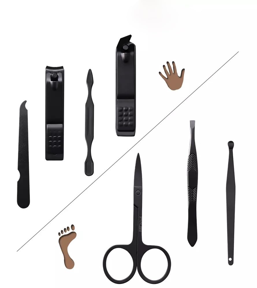 7pc Manicure Set Stainless Steel:Ultimate Travel Essentials Nail Kit-Perfect Gifts for Everyone-Premium Nail Clippers for Men Manicure Kit for Women,Personal Care Products Gifts for Boyfriend