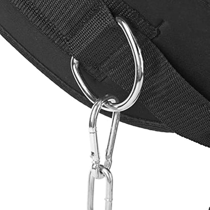 Adjustable Dip Belt, Heavy Duty Weightlifting Dip Belt with Chain and Carabiner for Dips Pull Ups and Resistance Training, Durable Fabric Design for Men and Women