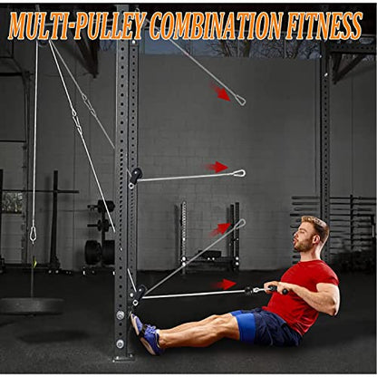 Silent Pulley 360 Degree Rotating Gym Cable Pulley Equipment Wheel with Hanging Straps and Carabiner 3.54 in Snatch Rigging Blocks Pulley Cable Machine Attachment DIY Attachment Lifting Blocks