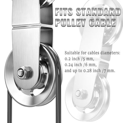 Swivel Dual Pulleys 360°Rotation Roller Reinforced double pulley Wheel for Home DIY Gym Pulley System Cable Machines fly machines Silent Bearing Swivel Groove Wheel Pull Down Attachment Weight Lifting - color: Silver